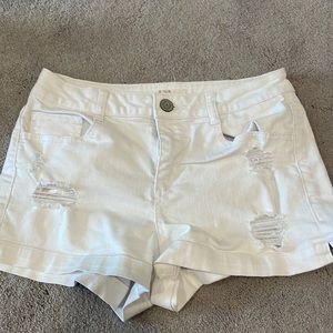 White Jean Shorts